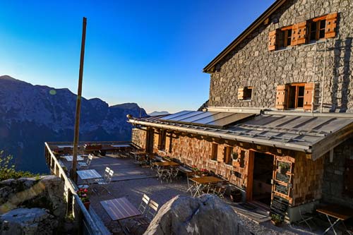 Hut terrace evening atmosphere