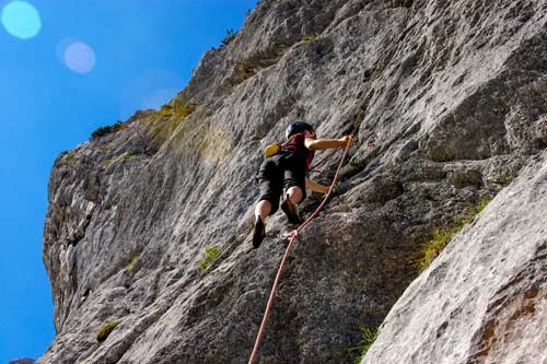 Sportklettern an der Eiswelle